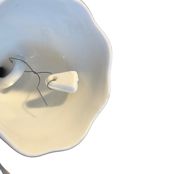 Vtg Enesco "Thought of You" Porcelain Bell White Bell Floral Gold Tip Vtg Decor - Picture 6 of 6